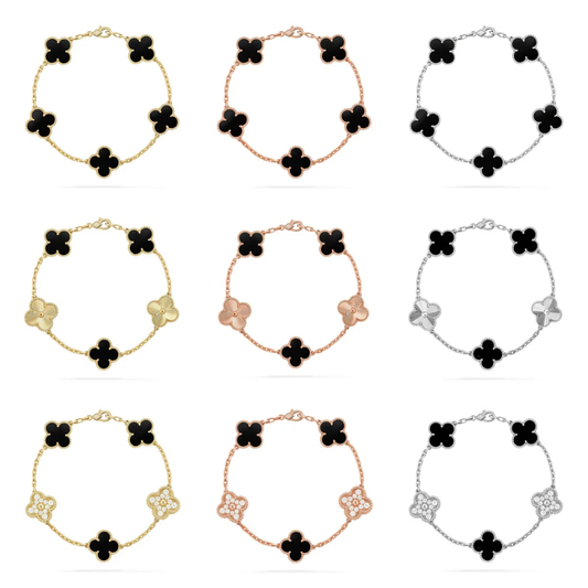 [Eterna Jewels] CLOVER 5 MOTIF ONYX-ARMBANDKOLLEKTION