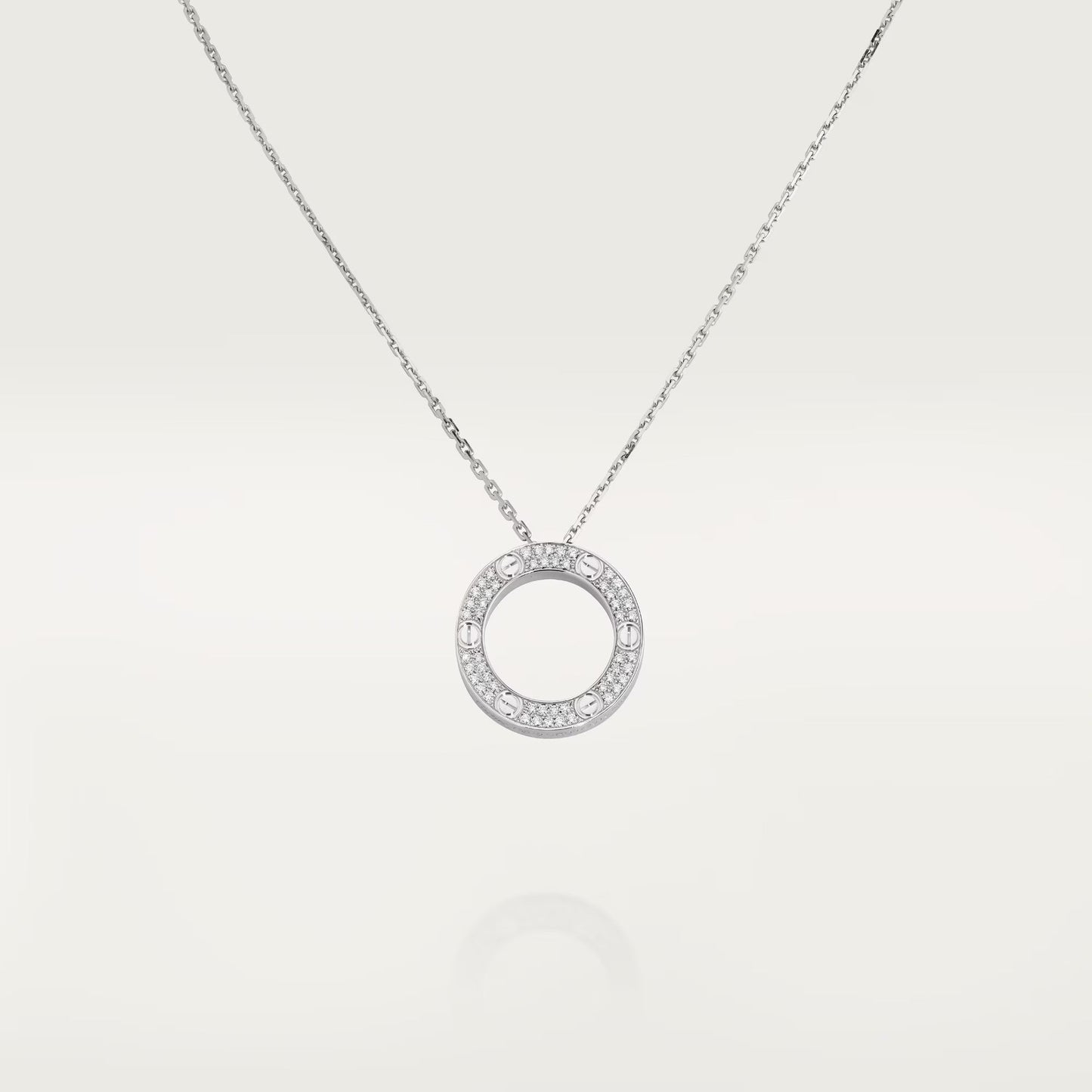 [Eterna Jewels]LOVE NECKLACE 16MM  FULL DIAMOND
