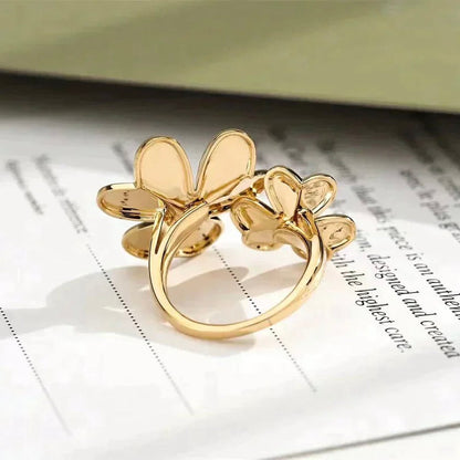 [Eterna Jewels]KLEEBELATT COMOS GOLD DIAMANTENRING