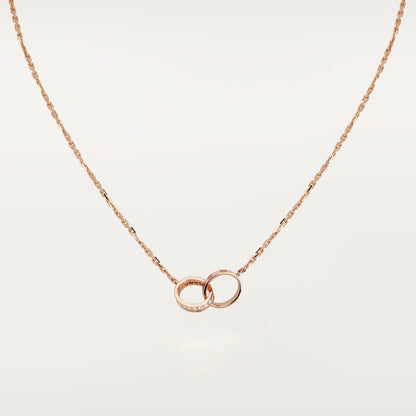 [Eterna Jewels]LOVE DOUBLE RING HALF DIAMOND NECKLACE