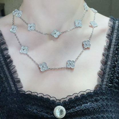 [Eterna Jewels]KLEE-HALSKETTE MIT 20 MOTIVEN UND VOLLBESATZ