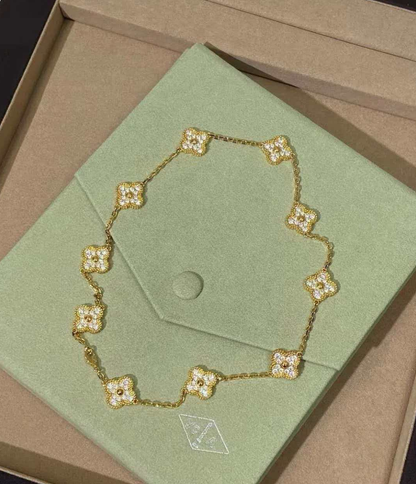 [Eterna Jewels]CLOVER 10 MOTIFS  Gold Diamond  NECKLACE