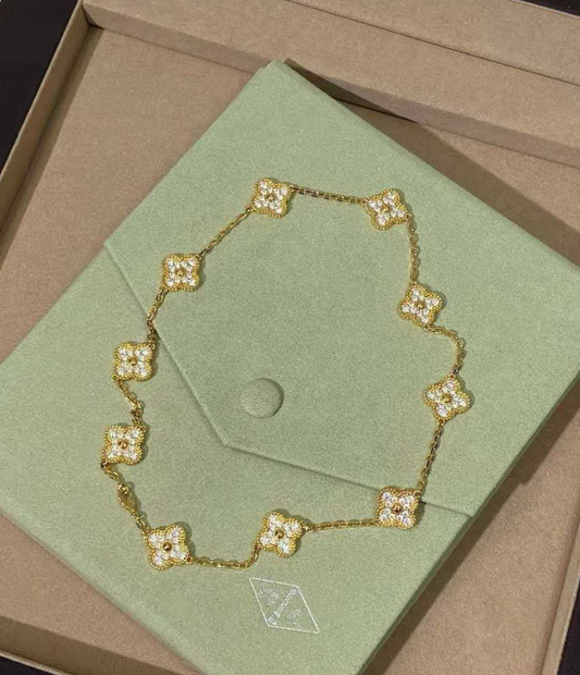 [Eterna Jewels]CLOVER 10 MOTIFS  Gold Diamond  NECKLACE