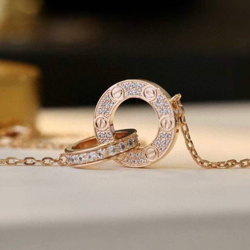 [Eterna Jewels]LOVE  FULL DIAMOND PENDANT NECKLACE