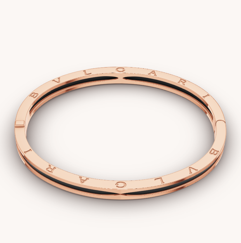 [Eterna Jewels]ZERO 1 ROSÉGOLD MIT SCHWARZEM KERAMIKARMBAND
