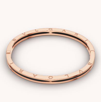 [Eterna Jewels]ZERO 1 ROSÉGOLD MIT SCHWARZEM KERAMIKARMBAND