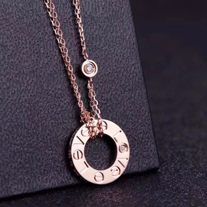 [Eterna Jewels]LIEBESHALSKETTE 16MM 2 DIAMANTEN