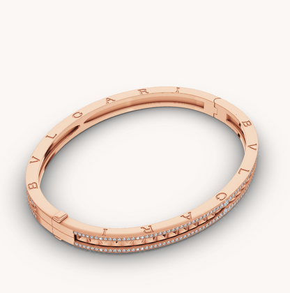 [Eterna Jewels]ZERO 1 SPIRALE MIT DIAMANTEN BESETZTES ARMREIF AUS ROSÉGOLD