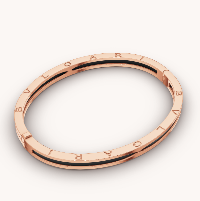 [Eterna Jewels]ZERO 1 ROSÉGOLD MIT SCHWARZEM KERAMIKARMBAND