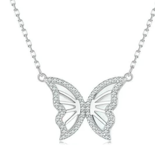 Platinum Bow Necklace