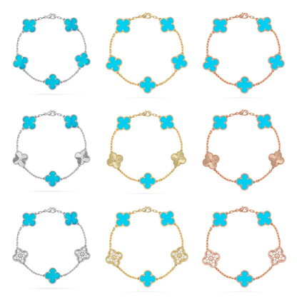 [Eterna Jewels] KLEEBRAUM 5 MOTIV TÜRKIS ARMBAND KOLLEKTION