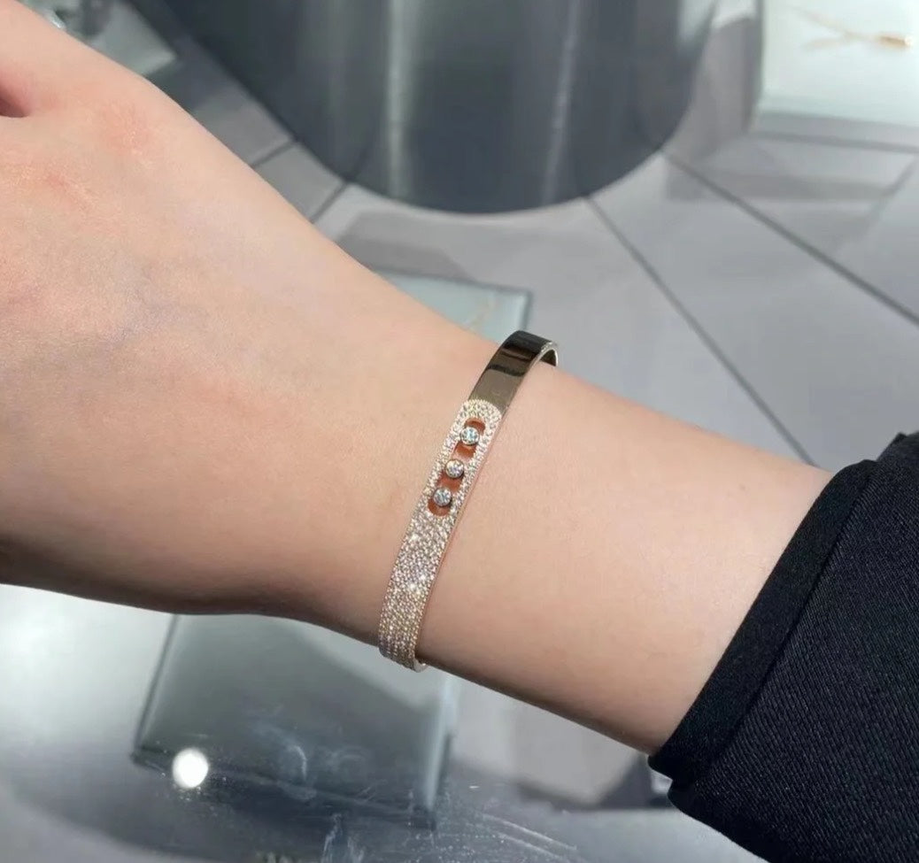 [Eterna Jewels]Noa Roségold-Armreif mit Diamant-Pavé