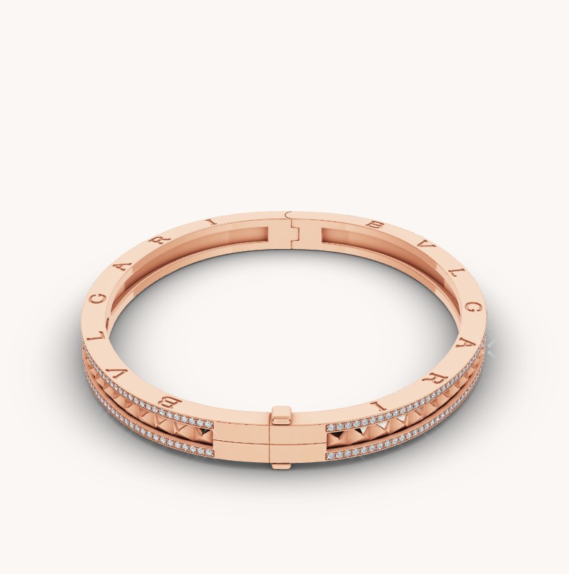 [Eterna Jewels]ZERO 1 SPIRALE MIT DIAMANTEN BESETZTES ARMREIF AUS ROSÉGOLD
