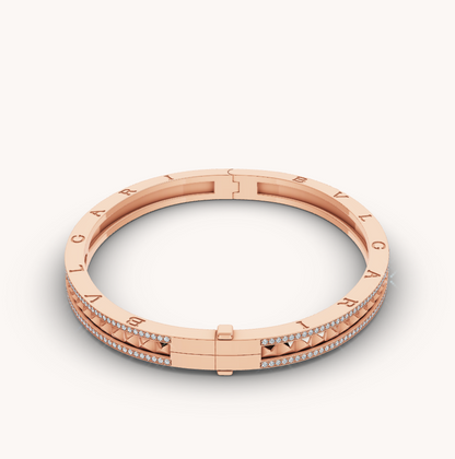 [Eterna Jewels]ZERO 1 SPIRALE MIT DIAMANTEN BESETZTES ARMREIF AUS ROSÉGOLD