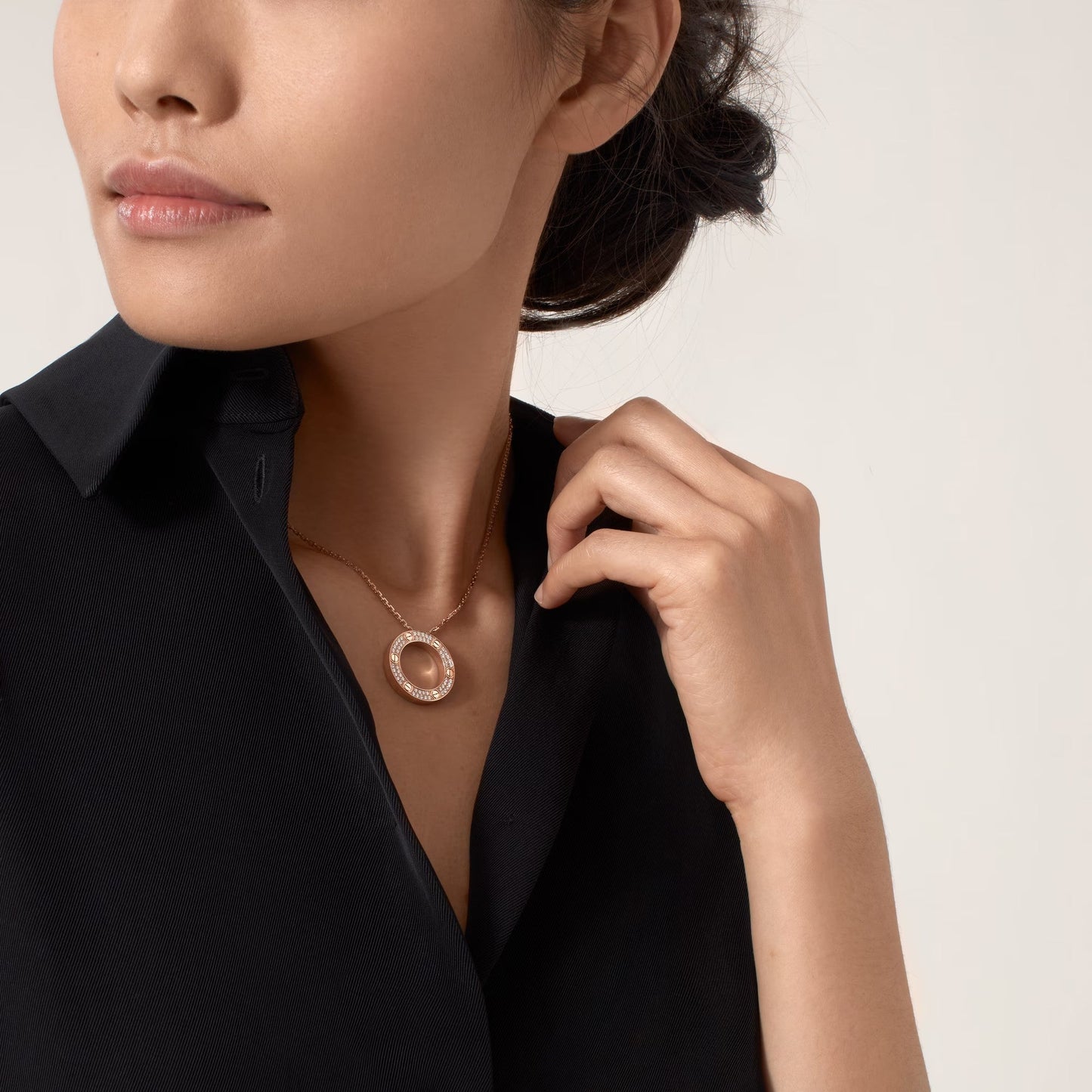 [Eterna Jewels]LOVE NECKLACE 16MM  FULL DIAMOND