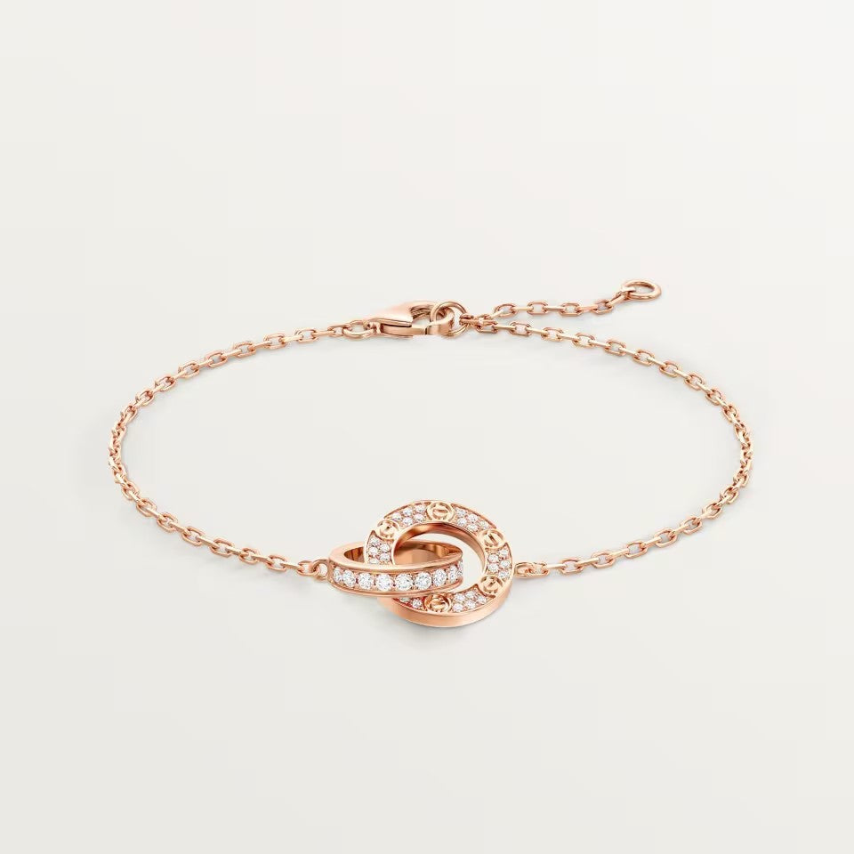 [Eterna Jewels]LOVE DOUBLE RING FULL DIAMOND BRACELET