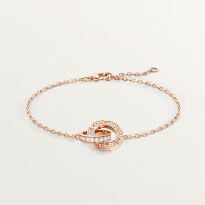 [Eterna Jewels]LOVE DOUBLE RING FULL DIAMOND BRACELET