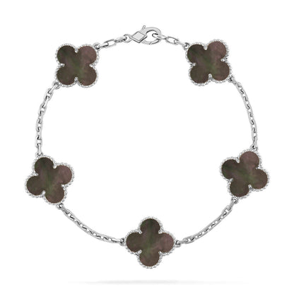 [Eterna Jewels] CLOVER 5 MOTIV GRAUES PERLMUTT-ARMBAND KOLLEKTION