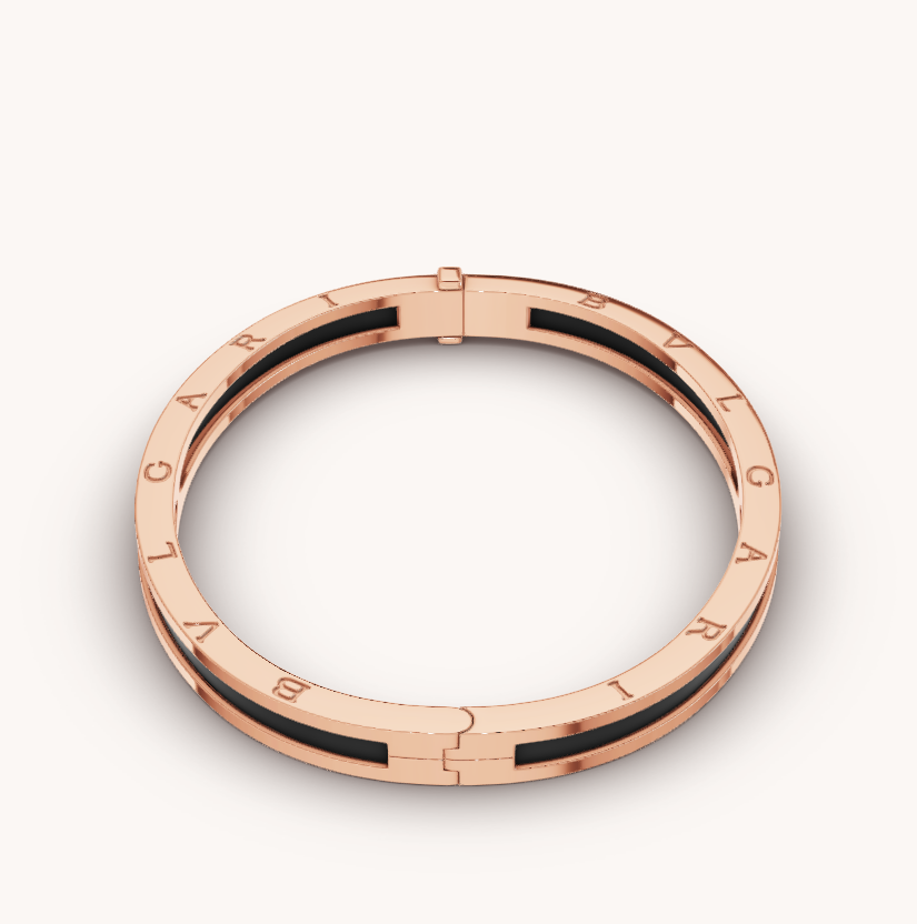 [Eterna Jewels]ZERO 1 ROSÉGOLD MIT SCHWARZEM KERAMIKARMBAND