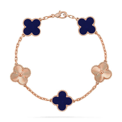 [Eterna Jewels]KLEEBKATTEN-ARMBAND MIT 5 MOTIVEN AUS LAPISLAZULI KOLLEKTION