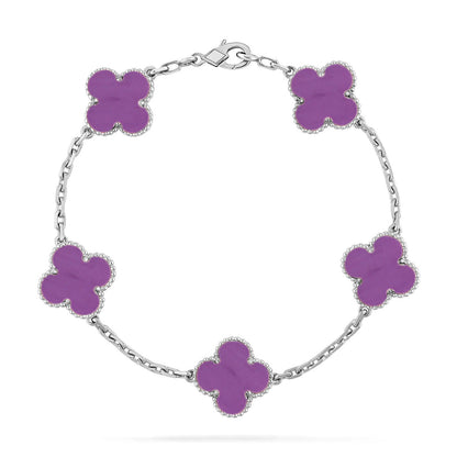 [Eterna Jewels] KLEEBRAUM 5 MOTIV VIOLETT ARMBAND KOLLEKTION