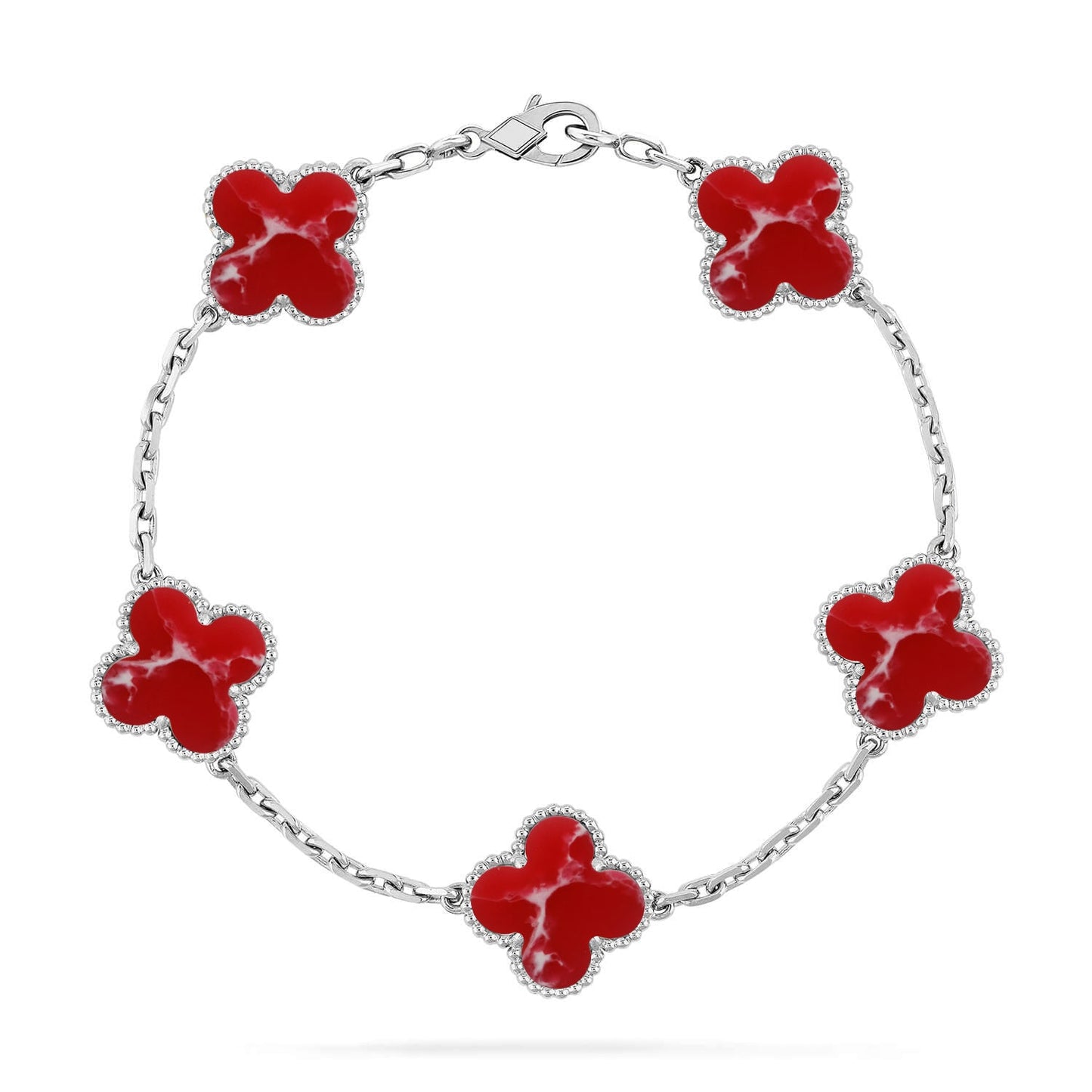 [Eterna Jewels]KLEE-ARMBAND-KOLLEKTION MIT 5 MOTIVEN ROTES MUSTER