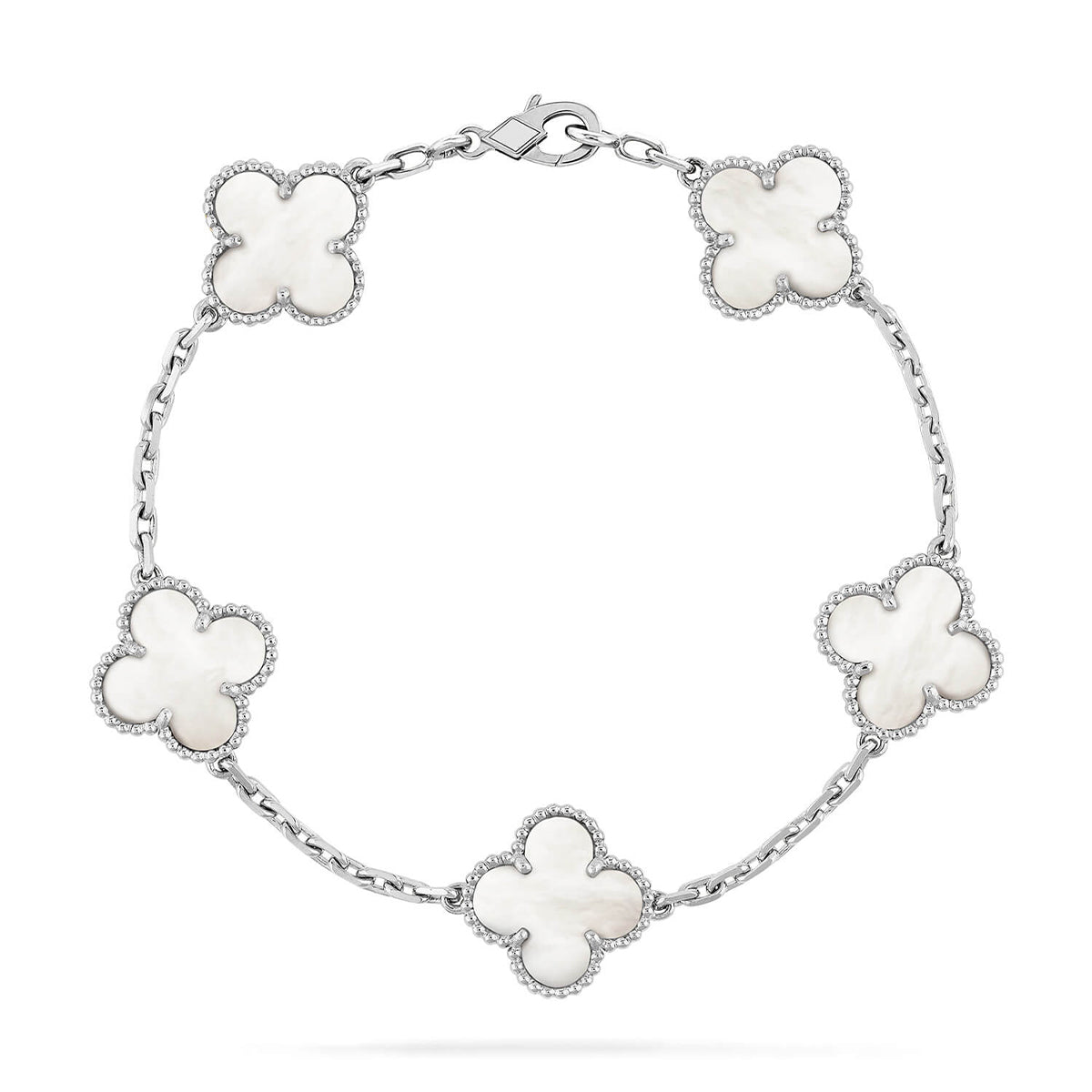 [Eterna Jewels]KLEE WEISSE PERLEN-PERLMUTT-5-MOTIV-ARMBAND-KOLLEKTION