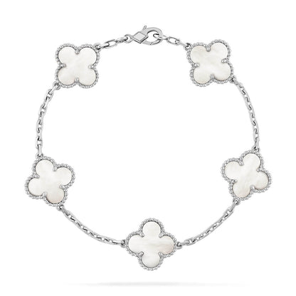[Eterna Jewels]KLEE WEISSE PERLEN-PERLMUTT-5-MOTIV-ARMBAND-KOLLEKTION