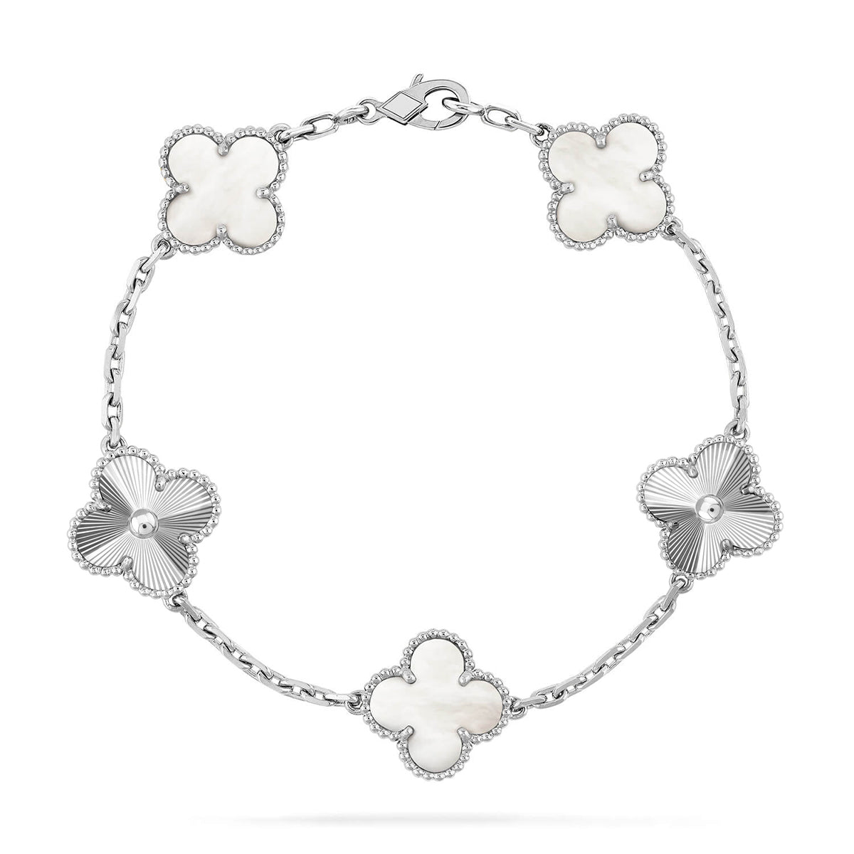 [Eterna Jewels]KLEE WEISSE PERLEN-PERLMUTT-5-MOTIV-ARMBAND-KOLLEKTION