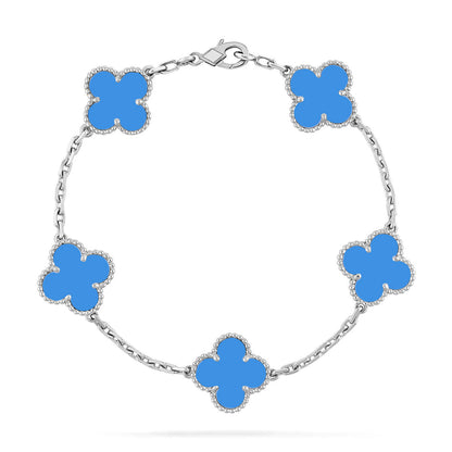 [Eterna Jewels] CLOVER 5 MOTIV BLAUER ACHAT ARMBAND KOLLEKTION