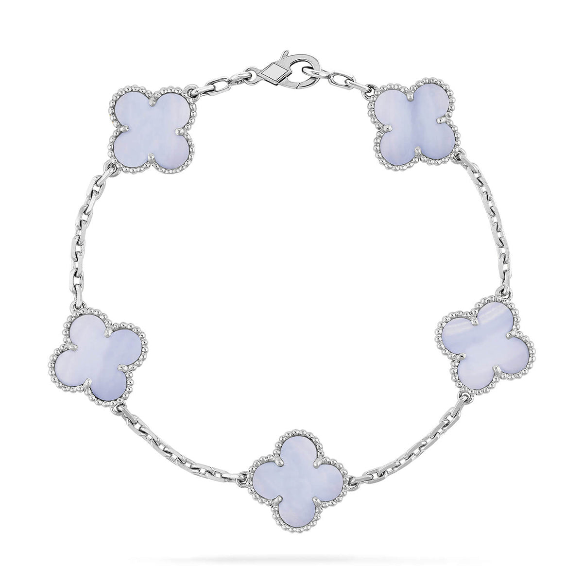 [Eterna Jewels] KLEEBRAUM 5 MOTIV VIOLETTER CHALCEDON ARMBAND KOLLEKTION