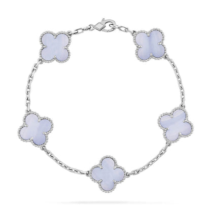 [Eterna Jewels] KLEEBRAUM 5 MOTIV VIOLETTER CHALCEDON ARMBAND KOLLEKTION