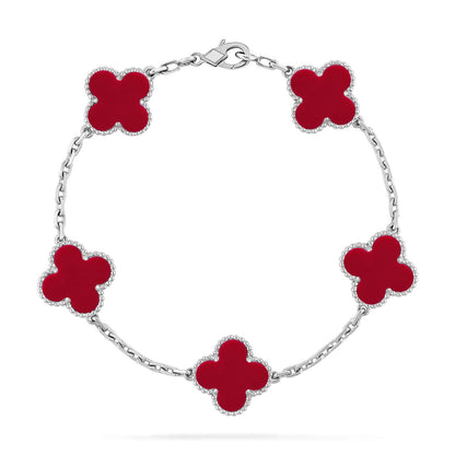 [Eterna Jewels] KLEEBRIEF 5 MOTIV ROTER KORNEOL-ARMBANDKOLLEKTION