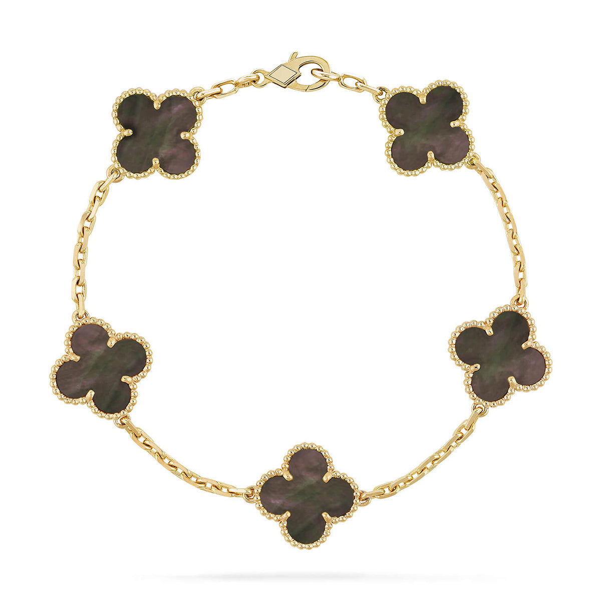 [Eterna Jewels] CLOVER 5 MOTIV GRAUES PERLMUTT-ARMBAND KOLLEKTION