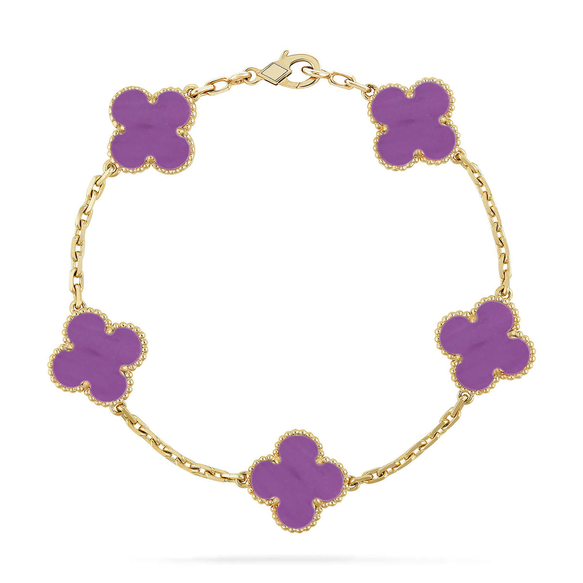 [Eterna Jewels] KLEEBRAUM 5 MOTIV VIOLETT ARMBAND KOLLEKTION