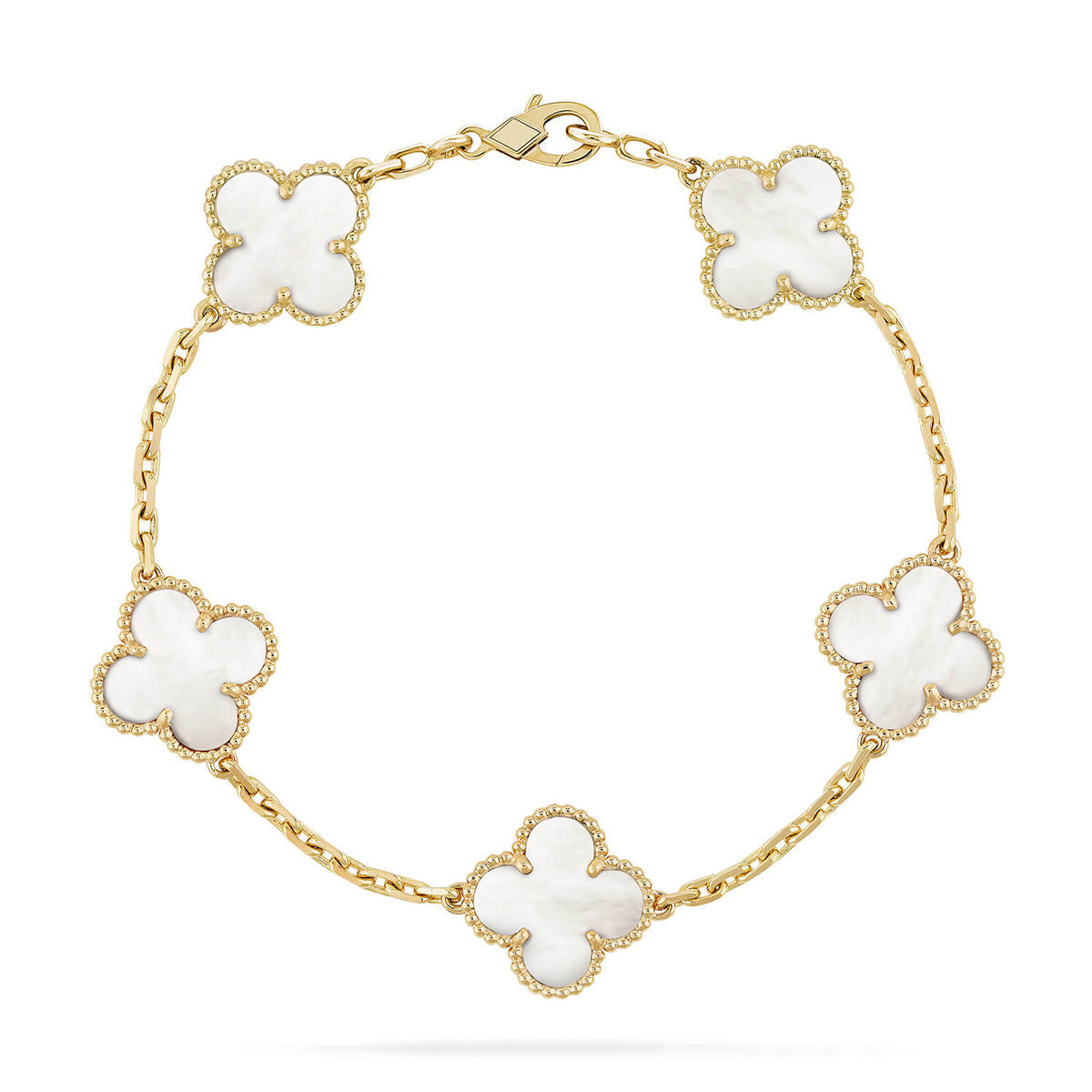 [Eterna Jewels]KLEE WEISSE PERLEN-PERLMUTT-5-MOTIV-ARMBAND-KOLLEKTION