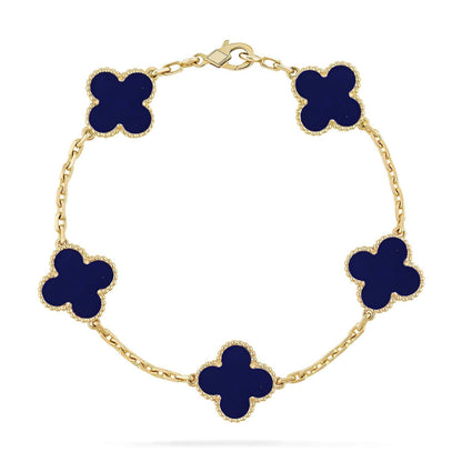 [Eterna Jewels]KLEEBKATTEN-ARMBAND MIT 5 MOTIVEN AUS LAPISLAZULI KOLLEKTION