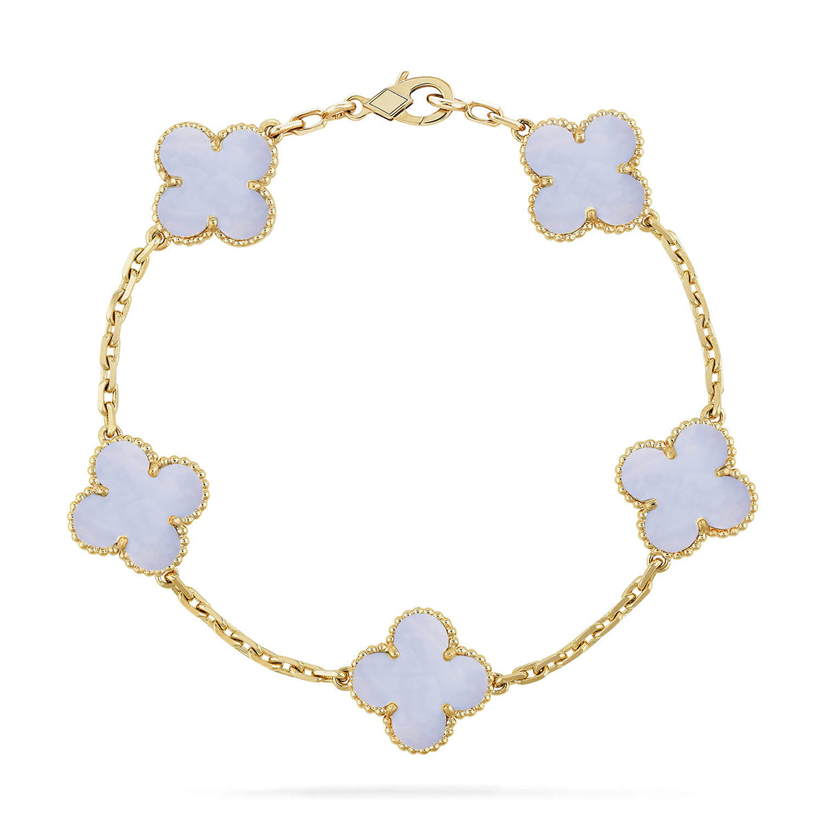 [Eterna Jewels] KLEEBRAUM 5 MOTIV VIOLETTER CHALCEDON ARMBAND KOLLEKTION