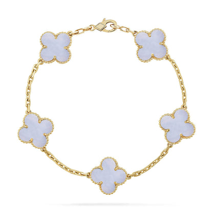 [Eterna Jewels] KLEEBRAUM 5 MOTIV VIOLETTER CHALCEDON ARMBAND KOLLEKTION