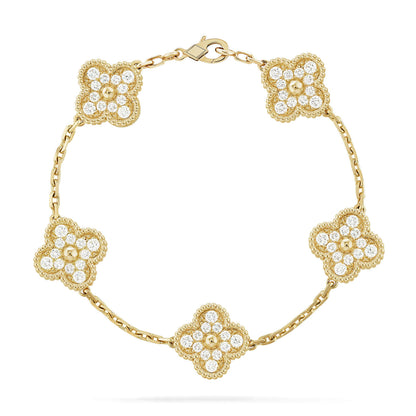 [Star Jewelry] KLEEBRACHEN 5 MOTIV VOLLSTÄNDIGES DIAMANTPARMBAND-KOLLEKTION