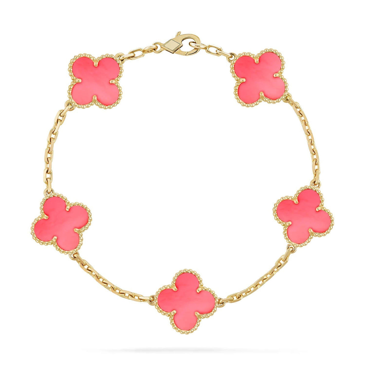 [Eterna Jewels] KLEEBATT 5 MOTIVE ROSA PERLMUTT-ARMBAND KOLLEKTION