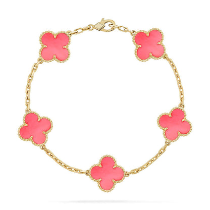 [Eterna Jewels] KLEEBATT 5 MOTIVE ROSA PERLMUTT-ARMBAND KOLLEKTION