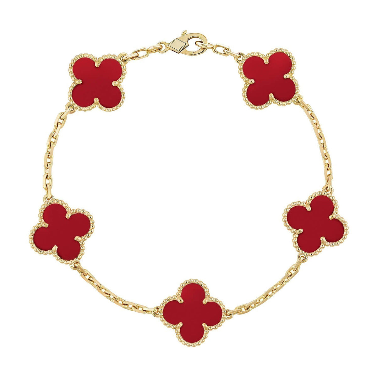 [Eterna Jewels] KLEEBRIEF 5 MOTIV ROTER KORNEOL-ARMBANDKOLLEKTION