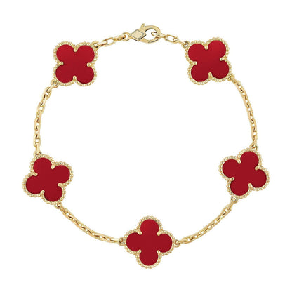 [Eterna Jewels] KLEEBRIEF 5 MOTIV ROTER KORNEOL-ARMBANDKOLLEKTION