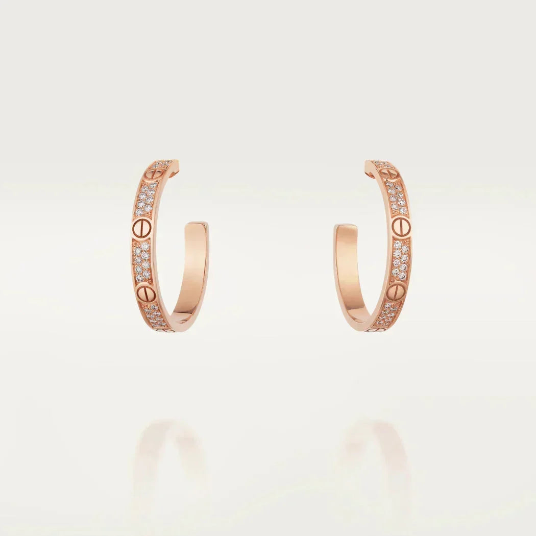 [Eterna Jewels]LOVE EARRINGS 3.6MM DIAMOND PAVED