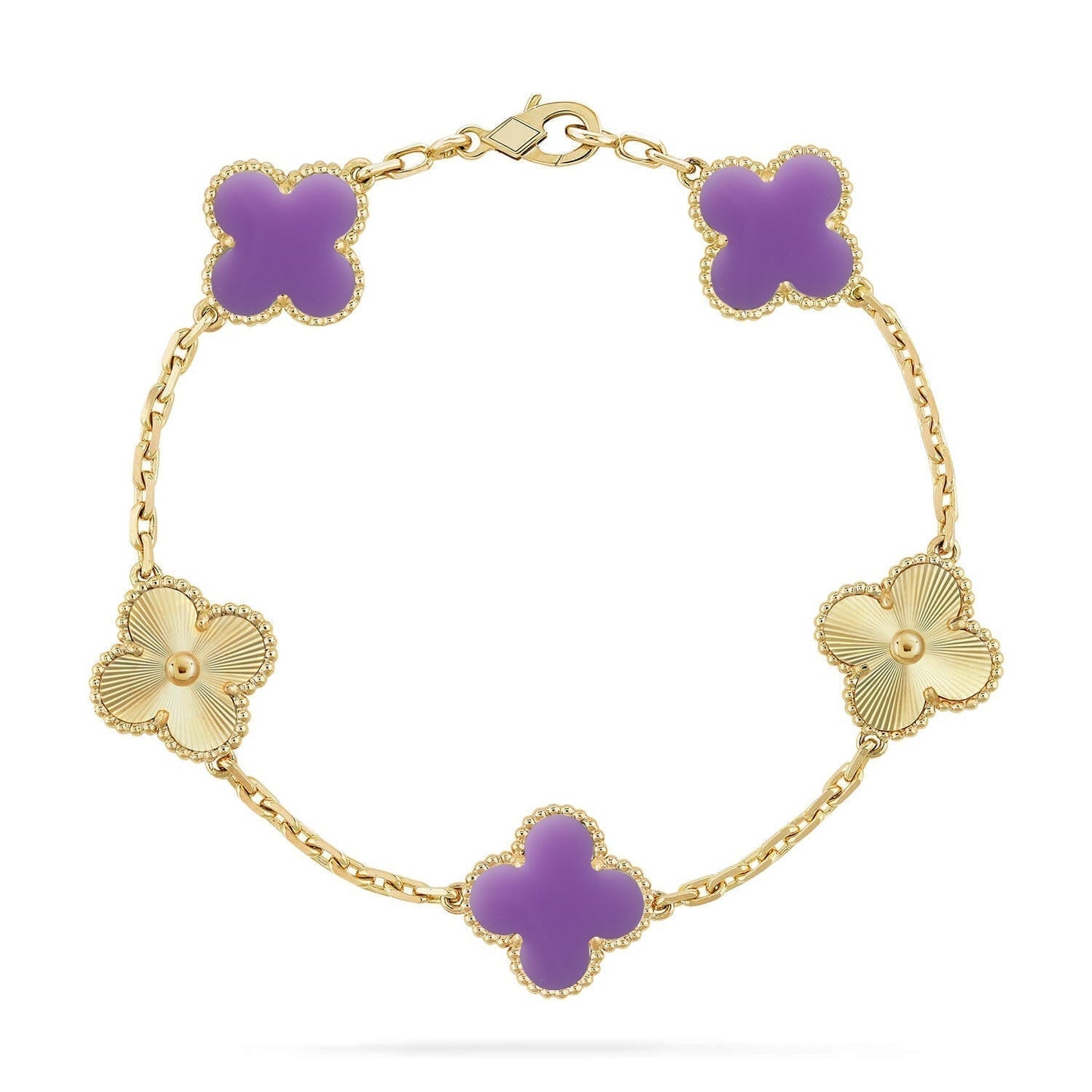 [Eterna Jewels]KLEEBKATTEN ARMBAND KOLLEKTION MIT 5 MOTIVEN IN HELLVIOLETT