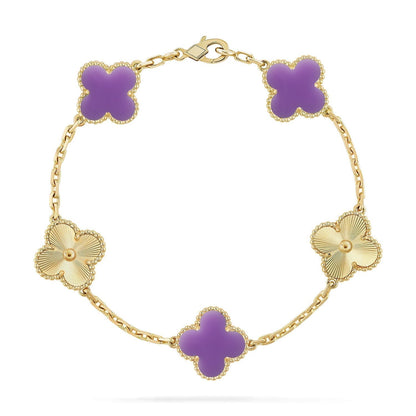 [Eterna Jewels]KLEEBKATTEN ARMBAND KOLLEKTION MIT 5 MOTIVEN IN HELLVIOLETT
