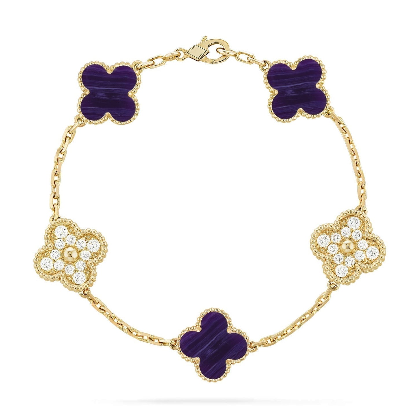 [Eterna Jewels]KLEEBKATT 5 MOTIV LILA STREIFEN ARMBANDKOLLEKTION