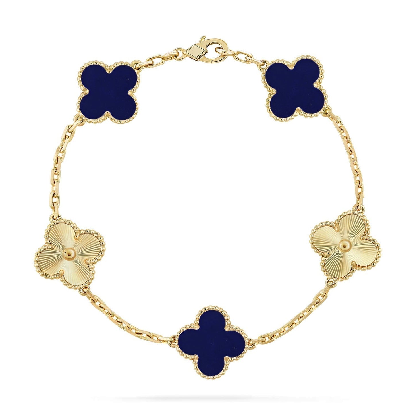 [Eterna Jewels]KLEEBKATTEN-ARMBAND MIT 5 MOTIVEN AUS LAPISLAZULI KOLLEKTION
