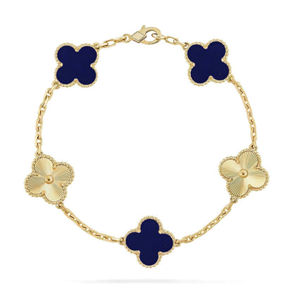 [Eterna Jewels]KLEEBKATTEN-ARMBAND MIT 5 MOTIVEN AUS LAPISLAZULI KOLLEKTION
